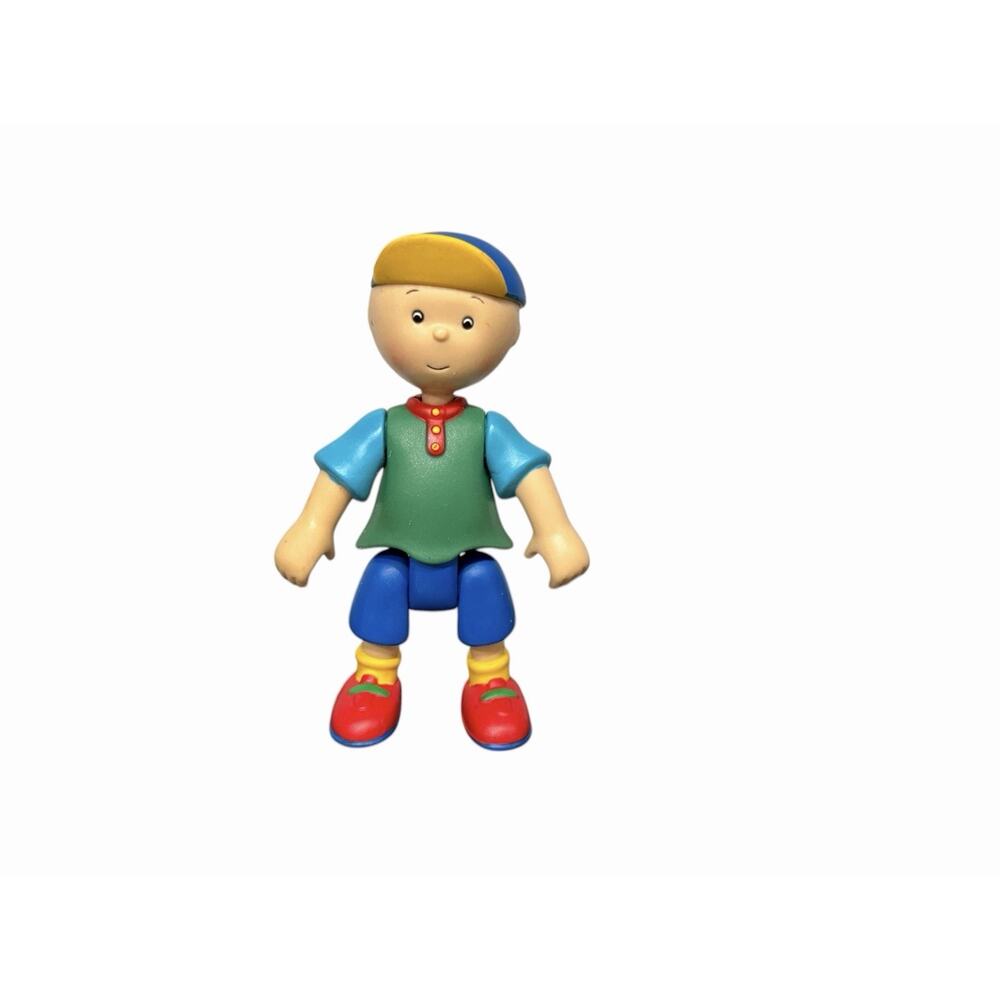 Vintage Caillou PBS Kids Posable 3.25” Action Figure Green Shirt Blue Pants